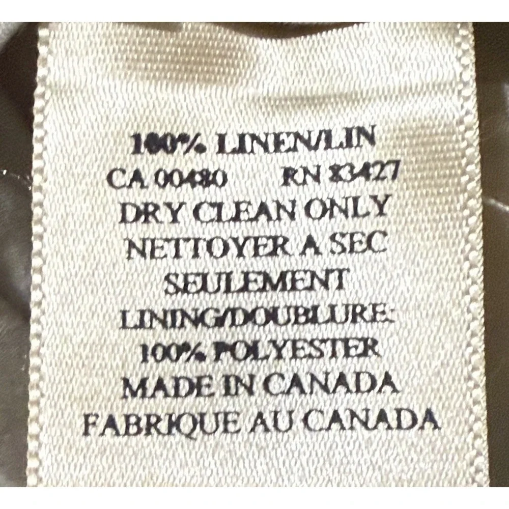 Paul Frederick Pants Mens 38X 28 Khaki  Linen Classic Fit‎ Lightweight Summer